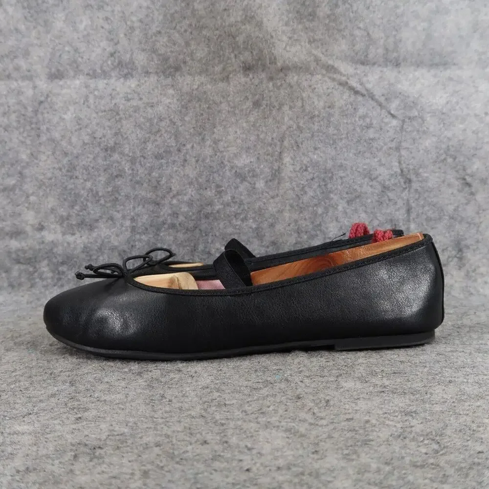 Wonder Nation Shoes Kids 4 Ballet Flats Bow Black Foot Strap Classic Girls Dress